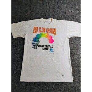 Converse Basketball Camp T-Shirt XL White 1991 Clem Haskins Graphic Vintage
